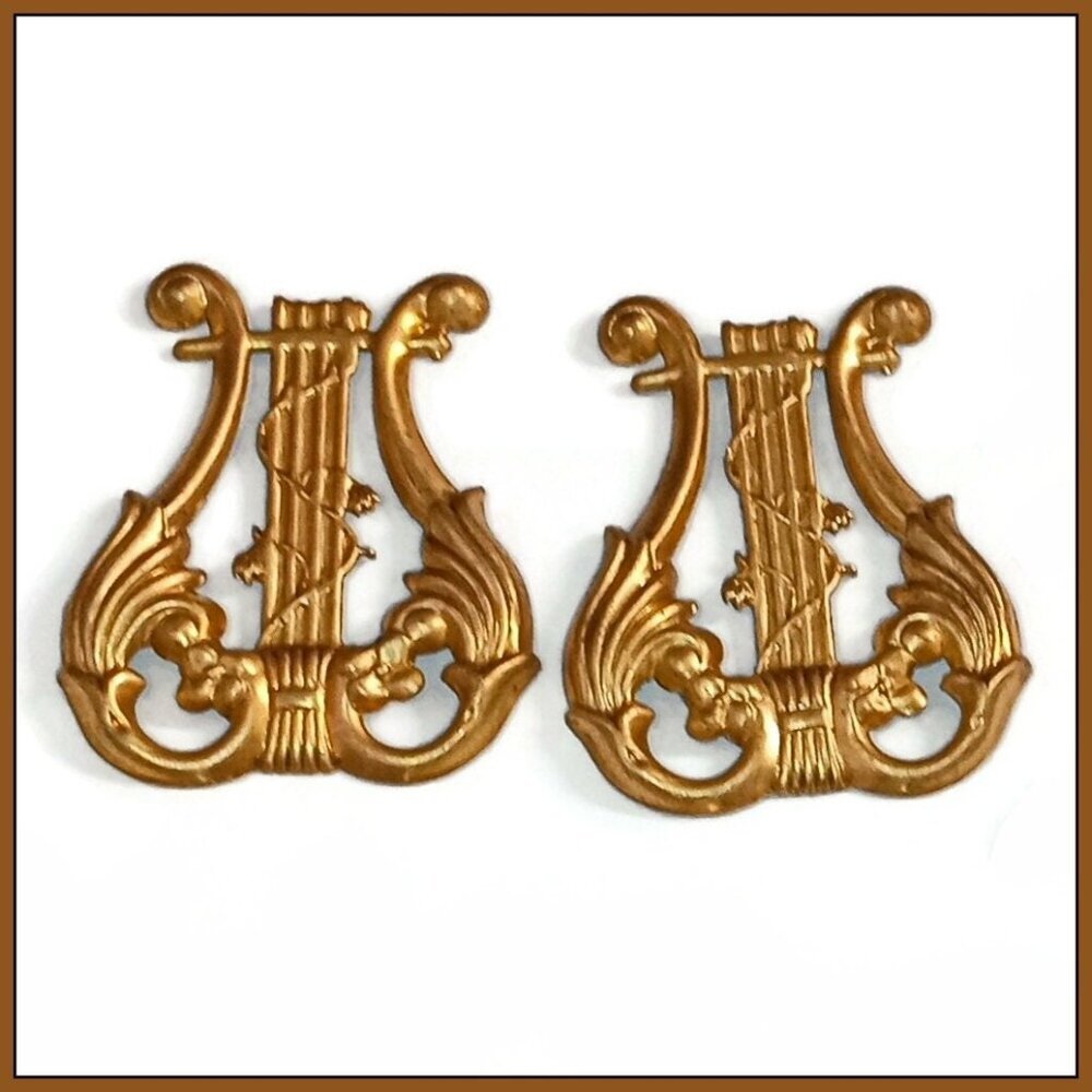 Vintage Brass Harp Stampings-2‎